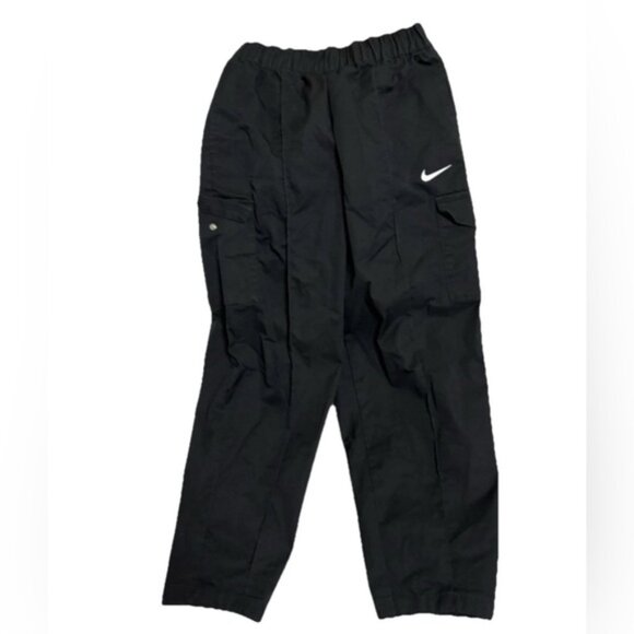 Nike Track Pants Womens Small  Black Cargo Woven Jogger Gym Essentials DO7209 - Picture 1 of 3